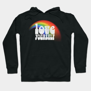 Love Yourself ///// Retro Style Positivity Design Hoodie